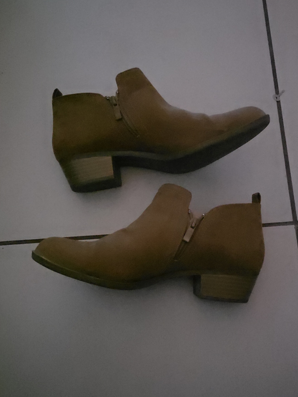 torrid Tan Suede Side-Zip Low Heel Ankle Booties